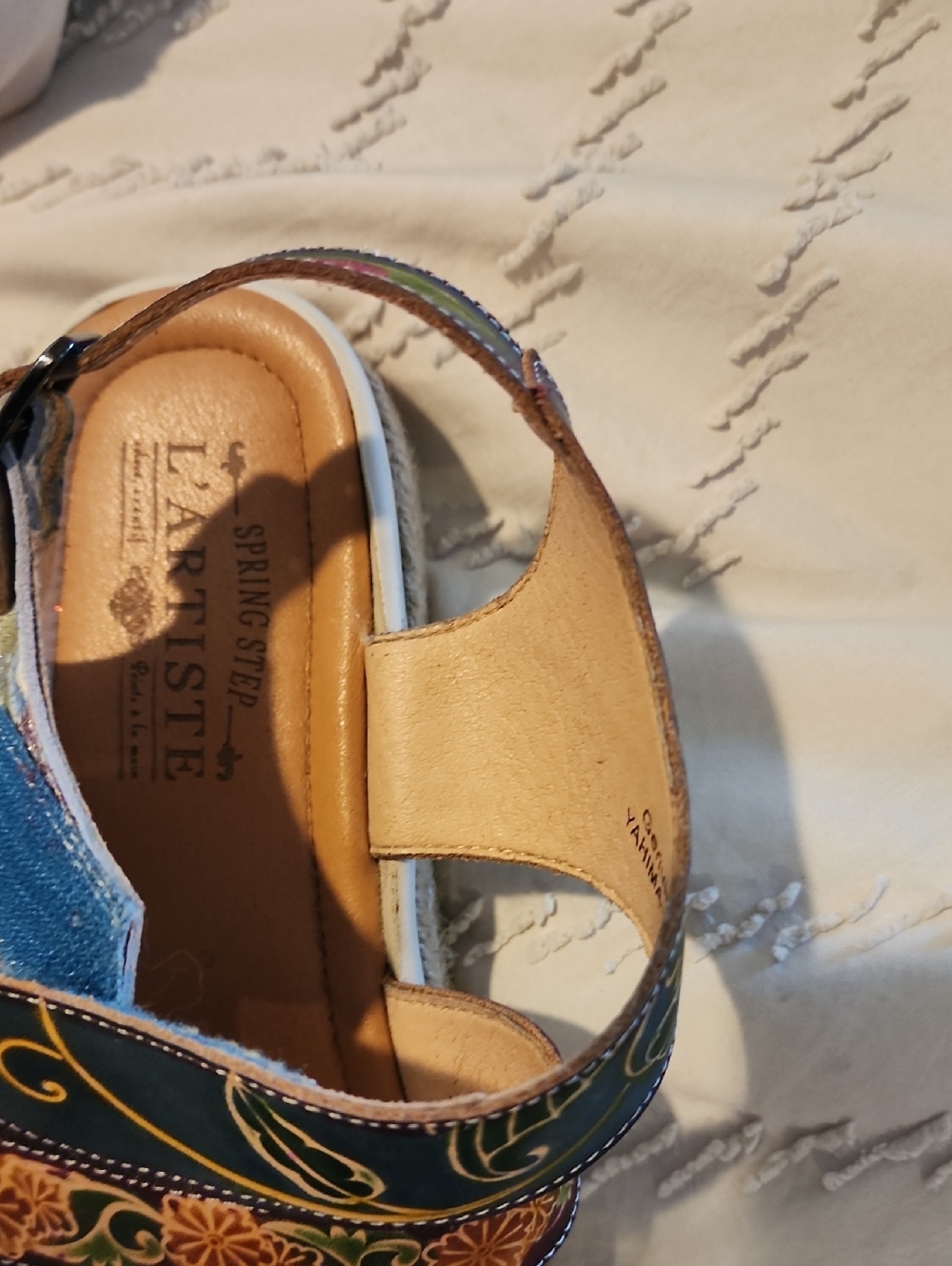 Artisan Floral Embroidered Platform Sandals - Navy & Multicolor - Picture 5 of 11